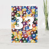 33e verjaardag biljartballen kaart (Voorkant)