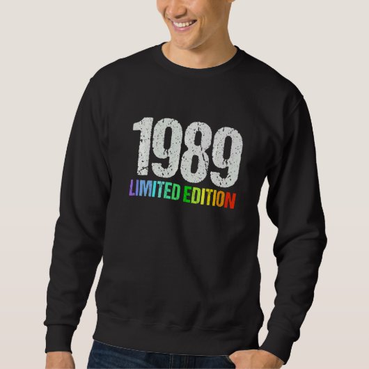 33e Verjaardag Dames Mannen 33 Jaar 1989 5 Trui (Voorkant)