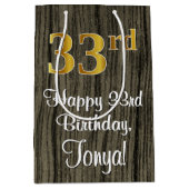 33e verjaardag: Elegant Faux Gold Look #, Faux Woo Medium Cadeauzakje (Voorkant)