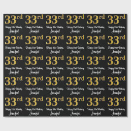 33e verjaardag: Elegante luxe Faux Gold look # Cadeaupapier