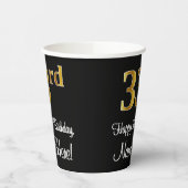 33e verjaardag - Elegante luxe Faux Gold look # Papieren Bekers (Links)