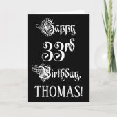 33e verjaardag: Fancy, elegant script + aangepaste Kaart (Voorkant)