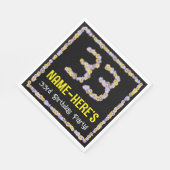 33e verjaardag: Floral Flowers Number, Custom Name Servet (Hoek)