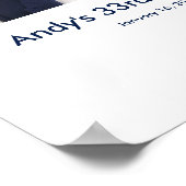 33e verjaardag foto aangepaste Sign In Party Board Poster (Hoek)