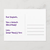 33e verjaardag: Fun Hearts Pattern, Rainbow 33 Briefkaart (Achterkant)