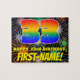 33e verjaardag: Fun, kleurrijk gevuurwerk Legpuzzel