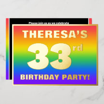 33e verjaardag: Fun, kleurrijk regenboogpatroon