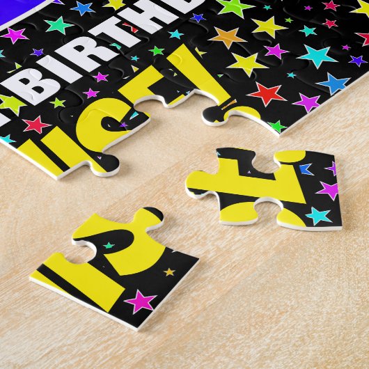 33e verjaardag — Fun, kleurrijk Star Field Pattern Legpuzzel (Zijkant)