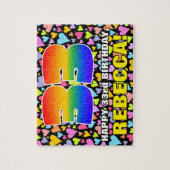 33e verjaardag — Fun, liefhebbende hartvormen + "3 Legpuzzel (Verticaal)