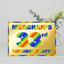 33e verjaardag - Fun, regenboogspectrum "33"