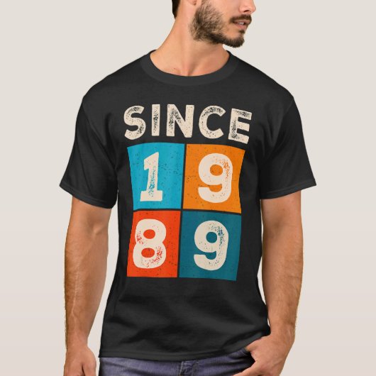 33e verjaardag Geweldige sinds 1989 T-shirt (Voorkant)