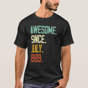 33e verjaardag Geweldige sinds juli 1989 33 jaar e T-shirt