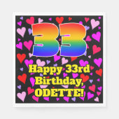 33e verjaardag: Heatten, regenboognr. 33 Servet (Voorkant)