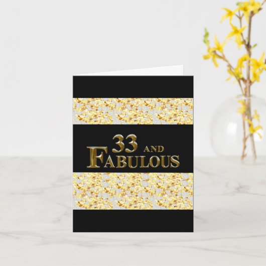 33e verjaardag kaart (Gele Bloem)