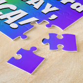 33e verjaardag: kleurrijk, vun regenboogpatroon #  legpuzzel (Zijkant)