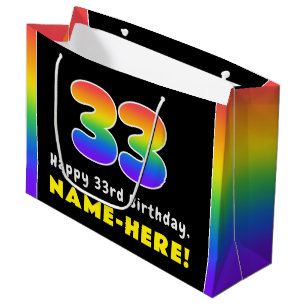 33e verjaardag: kleurrijke regenboog # 33, Naam va Groot Cadeauzakje