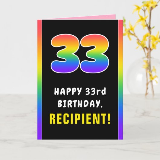 33e verjaardag: kleurrijke regenboog # 33, Naam va Kaart (Gele Bloem)