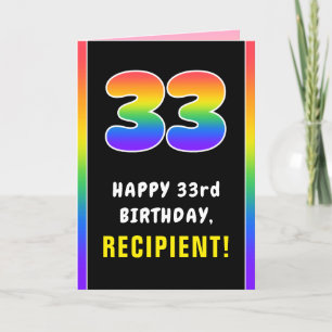33e verjaardag: kleurrijke regenboog # 33, Naam va Kaart