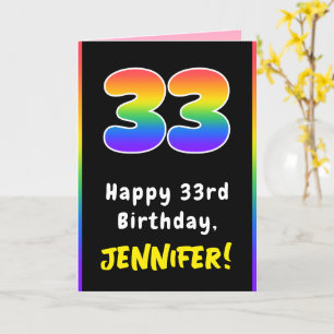 33e verjaardag: kleurrijke regenboog # 33, Naam va Kaart