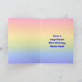 33e verjaardag: Leuke Regenboog #, Aangepaste foto Kaart (Binnen)