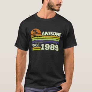 33e verjaardag Mannen Vrouwen Geweldige sinds 1989 T-shirt