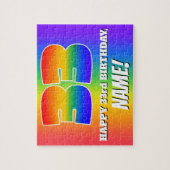 33e verjaardag — Meerkleurig regenboogpatroon "33" Legpuzzel (Verticaal)