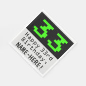 33e verjaardag - Nerdy / Geeky stijl "33" & Naam Servet (Hoek)