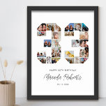 33e verjaardag nummer 33 aangepaste fotocollage poster<br><div class="desc">Vier 33ste verjaardag met dit gepersonaliseerde nummer 33 fotocollage poster. Dit aanpasbare geschenk is ook perfect voor trouwdag. Het is een geweldige manier om waardevolle herinneringen van je bruiloft en getrouwd leven weer te geven. Het poster bevat een collage van foto's die die speciale momenten vastleggen, en het kan worden...</div>