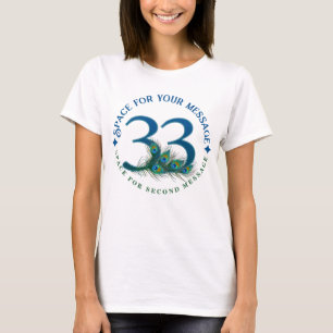 33e verjaardag of jubileum Pauwveren T-shirt