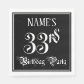 33e verjaardag Partij — Fancy Manuscript + de Naam Servet (Voorkant)