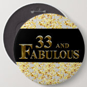 33e verjaardag ronde button 6,0 cm (Voorkant /achterkant)