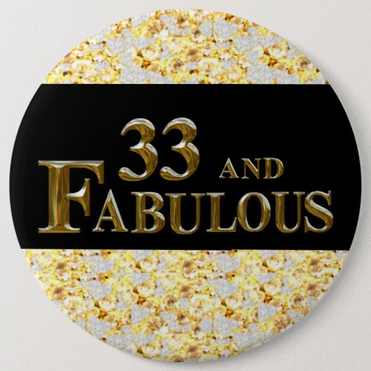 33e verjaardag ronde button 6,0 cm (Voorkant)