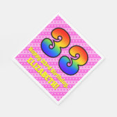 33e verjaardag: roze strips & harten, regenboognr. servet (Hoek)