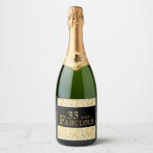 33e verjaardag sparkling wijnetiket (Voorkant)