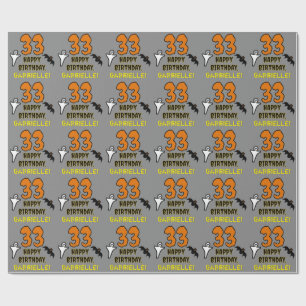 33e verjaardag: Spooky Halloween Thema, aangepaste Cadeaupapier