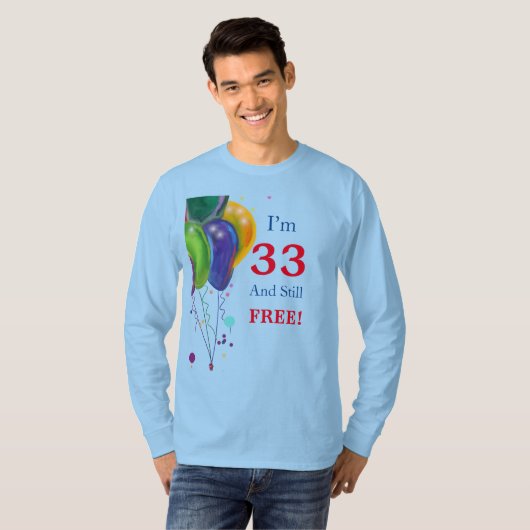 33e verjaardag t-shirt (Voorkant volledig)
