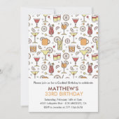 33e verjaardag uitnodiging Cocktail Pattern Modern (Voorkant)