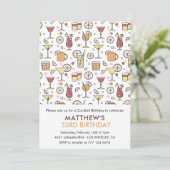 33e verjaardag uitnodiging Cocktail Pattern Modern (Staand voorkant)