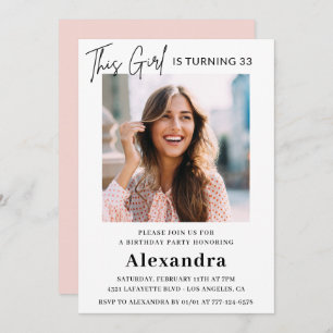 33e verjaardag uitnodiging Foto Elegant Vrouw