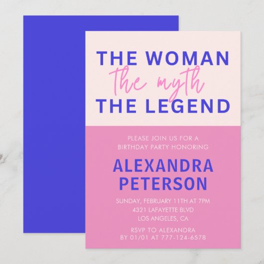 33e verjaardag uitnodiging Funny Woman Myth Legend (Voorkant / Achterkant)
