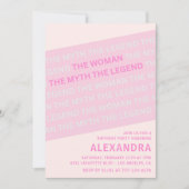 33e verjaardag uitnodiging Funny Woman Myth Pink (Voorkant)