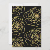 33e verjaardag uitnodiging Goud Zwart Bloemen (Achterkant)