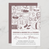 33e verjaardag uitnodiging Mannen Beer  (Voorkant / Achterkant)