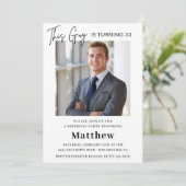 33e verjaardag uitnodiging Mannen Foto Elegant (Staand voorkant)