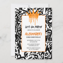 33e verjaardag uitnodiging Mannen Party Graffiti P