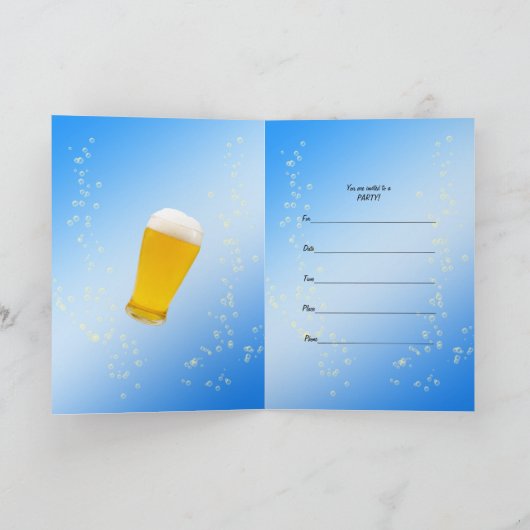 33e verjaardag uitnodiging met veel bier (Binnen)