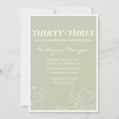 33e verjaardag uitnodiging Modern Floral Elegant (Voorkant)
