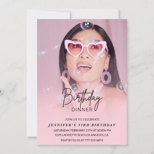 33e verjaardag uitnodiging Verjaardag Diner Foto (Voorkant)