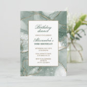 33e verjaardag uitnodiging Verjaardag diner Groen (Staand voorkant)