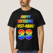 33e verjaardag — Vet, Leuk, Regenboog 33, Aangepas T-shirt (Voorkant)
